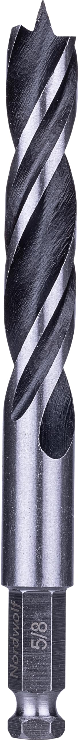 NordWolf 5/8"" Brad Point Wood Drill Bit, Double Flutes Design with 7/16"" Hex Shank for Drills & Impact Drivers - Image 1